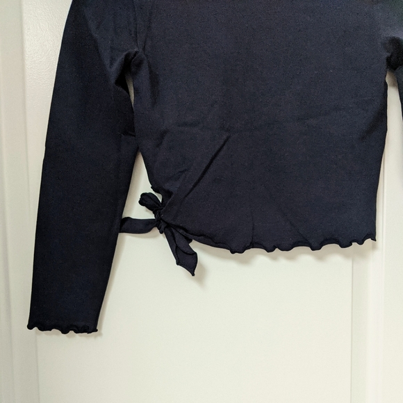 NWOT Girls Navy Scallop Crop Top - Picture 5 of 13